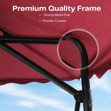 10ft Side Pole Square Shape Outdoor Umbrella With Granite Base (Maroon)