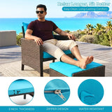 Outdoor 5 Piece Patio Wicker Furniture Set