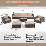 Outdoor Rattan Wicker 8-Seater Sofa Set