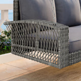 Outdoor Large HDPE Wicker 3-Person Porch Swing