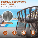 Outdoor Rope 3-Piece Patio Set (Grey & Dark Grey)