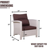 Outdoor All-Weather Wicker Single Seater Sofa
