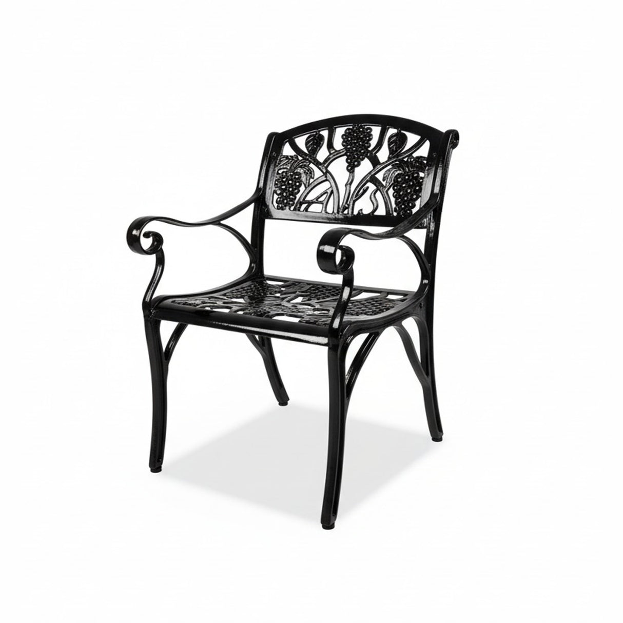 Outdoor Cast Aluminum 2 Chairs Patio Bistro Set (Black)
