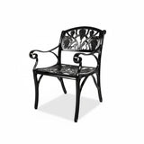 Outdoor Cast Aluminum 2 Chairs Patio Bistro Set (Black)