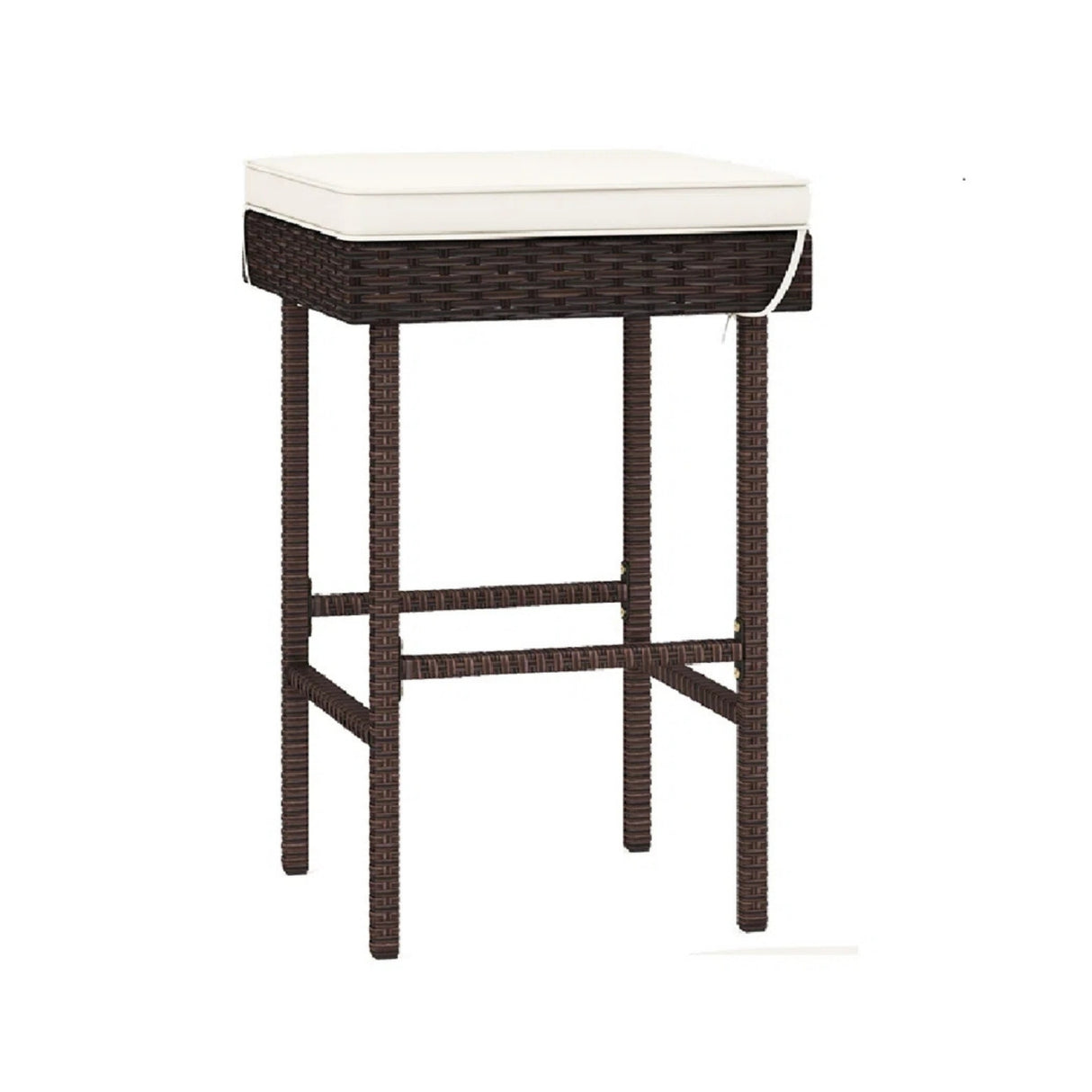 2-Piece Rattan Wicker Patio Bar Stools