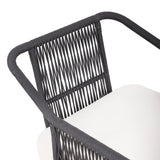 4-Piece Outdoor Rope Patio Furniture Set with Wood-Top Table