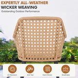 2-Piece Outdoor Rattan Wicker Patio Dining Chairs