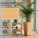 Tall Tapered Set of 6  Outdoor Wicker Planter (Beige)