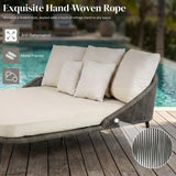 Modern Patio Outdoor Rope Daybed (Grey & Off-White)