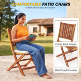 Acacia Wood Foldable Outdoor Bistro Set – 2 Chairs & Round Table