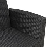5-Piece Wicker Patio Conversation Set (Dark Brown/ Cyan Blue)