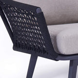 2-Piece Outdoor Rope Loveseat Sofa With Ottoman