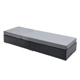 Outdoor All-Weather Rattan Wicker Lounger (Black & Grey)