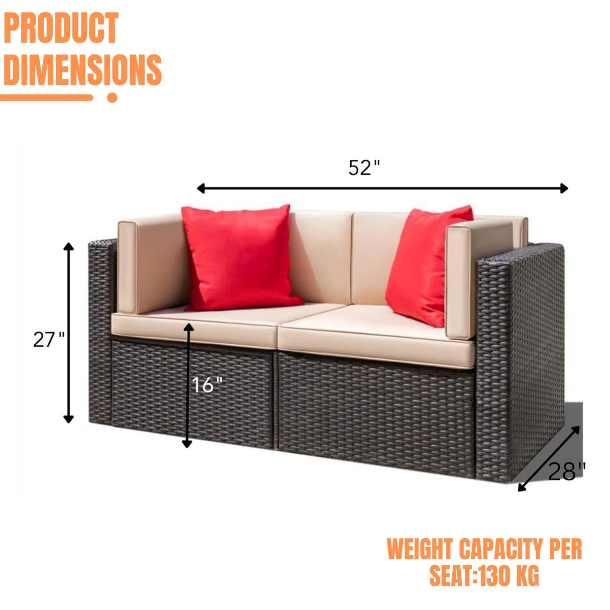 Outdoor All-Weather Rattan Wicker Single Seater Sofa