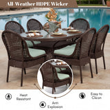 Outdoor All-Weather Resistant Rattan Wicker 7-Piece Dining Set