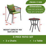 Outdoor Rope 3- Piece Patio Set