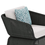 Outdoor Braided Rope Sofa Set With 2-Tier Glass Top Table