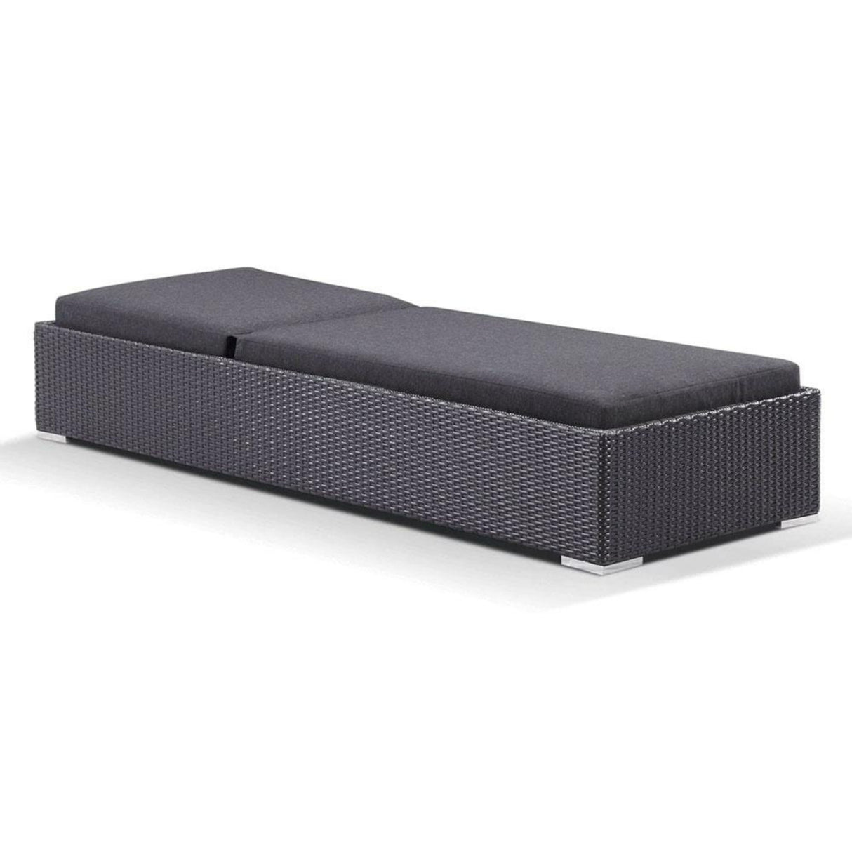 Outdoor All-Weather Rattan Wicker Lounger (Black)