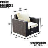 1-Piece Outdoor Wicker Single Seater Sofa