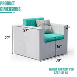 1-Piece Outdoor Wicker Single Seater Sofa
