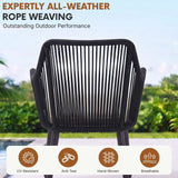 2-Piece Outdoor Rope Patio Dining Chairs