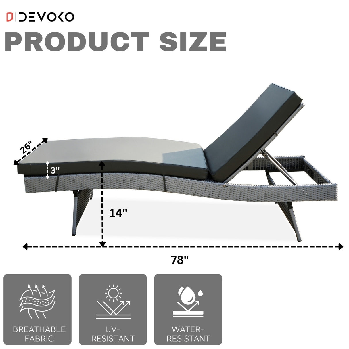 Outdoor All-Weather Wicker Lounger with Cushions
