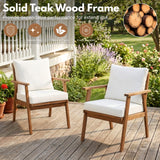 Outdoor Teak Wood 4-Piece Sofa Set with Slatted Center Table