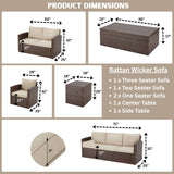 Outdoor 7-Seater Wicker Sectional Sofa Set