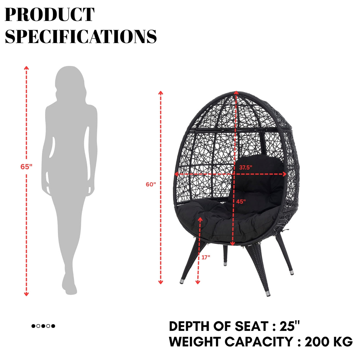 Outdoor All-Weather Wicker Egg Chair