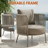 2-Piece Outdoor Rope Sofa Chairs (Grey)