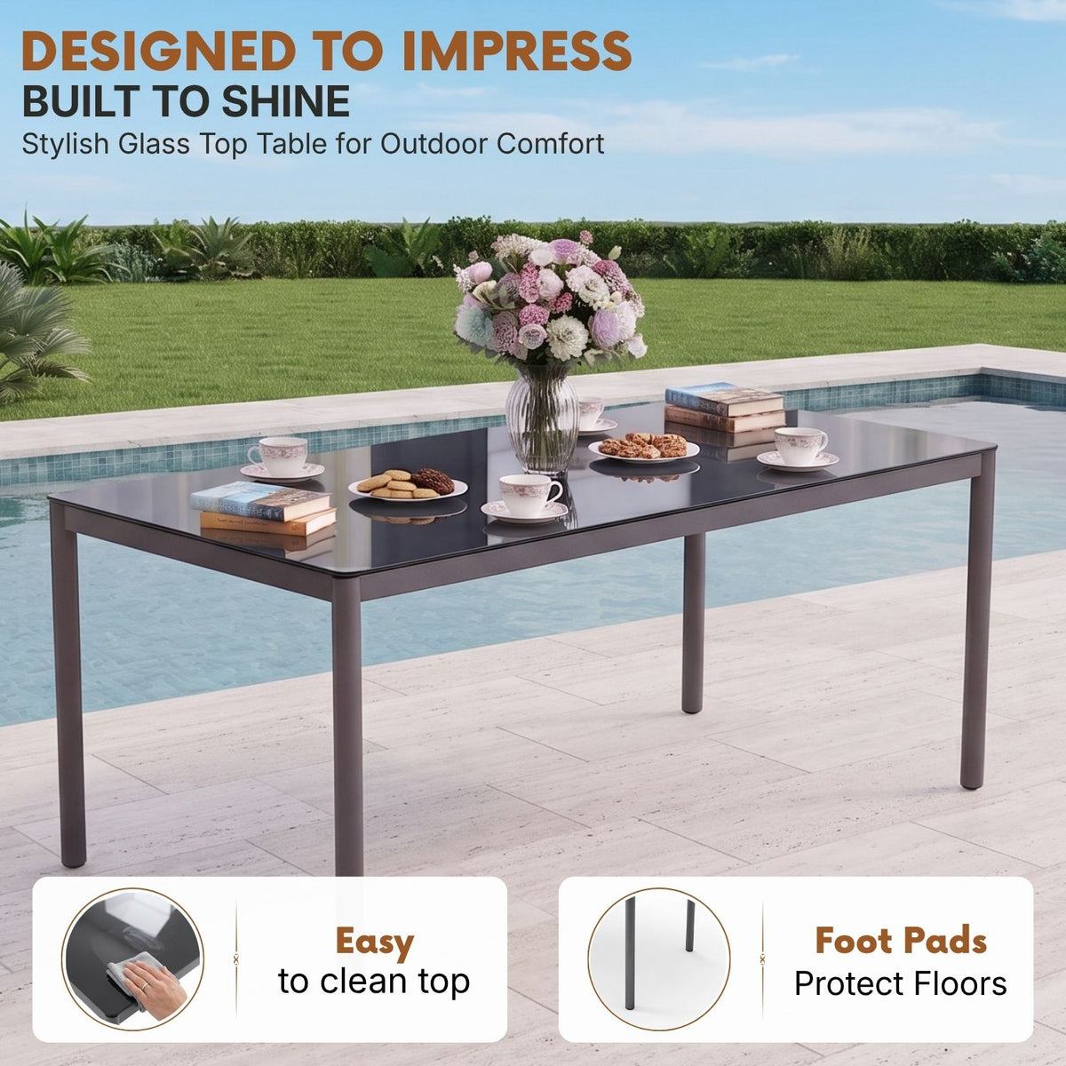 All Weather Resistant 7-Piece Outdoor Dining Set (Grey)