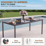 All Weather Resistant 7-Piece Outdoor Dining Set (Grey)