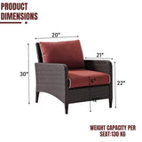1-Piece Outdoor Wicker Single Seater Sofa