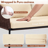 Outdoor 4 Seater Rope Conversation Sofa Set (Brown & Cream)