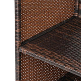 Outdoor Rattan Wicker Bar Table With Storage Selves