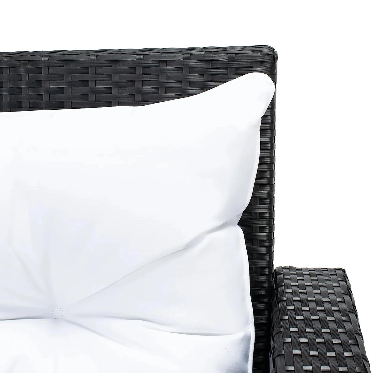 5-Piece Wicker Patio Conversation Set (Black/White)