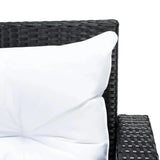 5-Piece Wicker Patio Conversation Set (Black/White)