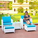 Outdoor 5 Piece Patio Wicker All Weather Sectional Furniture Set