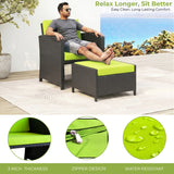 Outdoor 5 Piece Patio Wicker All Weather Sectional Furniture Set