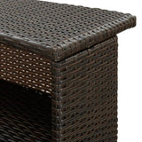 Outdoor Rattan Wicker Bar Table With a High-Top Design & Integrated Storage Shelf