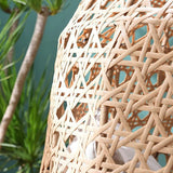 Outdoor Beige Rattan Wicker Cocoon Chair