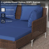 Luxury Outdoor Rattan Wicker Daybed with Canopy & Cushions