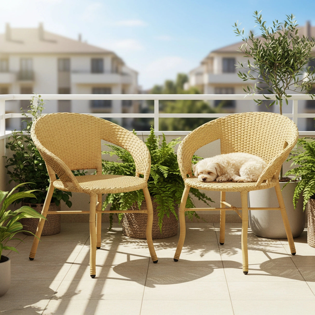 5-Piece Outdoor Rattan Wicker Patio Bistro Set