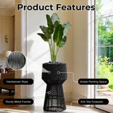 Devoko Outdoor Rope Planter Stand Set (Black)