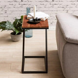 Solid Sheesham Wood Bedside Z-Shape Corner Side Small Coffee Table