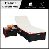 Outdoor Wicker Lounge Chairs Set of 2 With Side Table