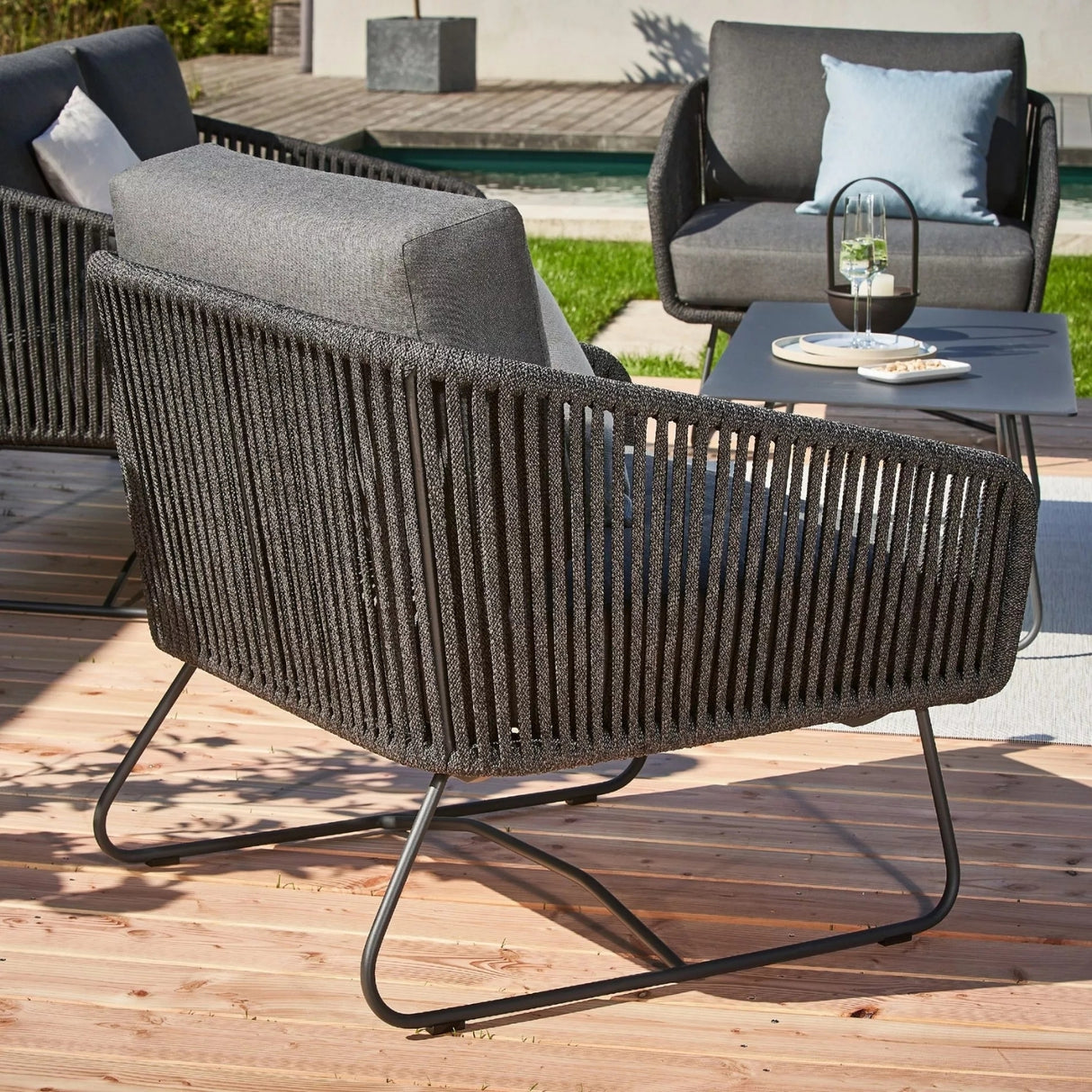 4 Piece Outdoor All-Weather Rope Sofa Set