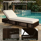 Outdoor Rope Lounger Set of 2 (Brown & White)