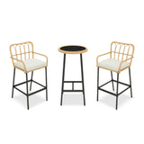 Outdoor Rattan Wicker Bar Set with Round Table