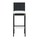 5-Piece Outdoor Rattan Wicker Bar Set with Wicker Top Table